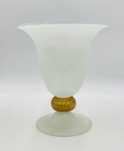 Archimede Seguso Signed Scavo Glass Vase by Archimede Seguso Murano Italy 20th Century