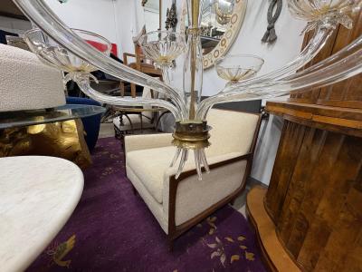 Archimede Seguso Stunning Murano GlassChandelier By Seguso