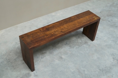 Architectural Bench in Solid Oak with Wonderful Patina Early to Mid 20th Century