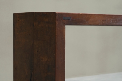 Architectural Bench in Solid Oak with Wonderful Patina Early to Mid 20th Century