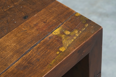 Architectural Bench in Solid Oak with Wonderful Patina Early to Mid 20th Century