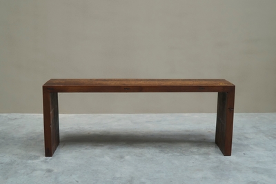 Architectural Bench in Solid Oak with Wonderful Patina Early to Mid 20th Century