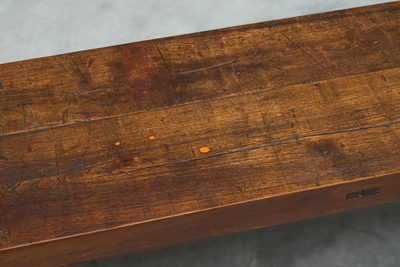 Architectural Bench in Solid Oak with Wonderful Patina Early to Mid 20th Century