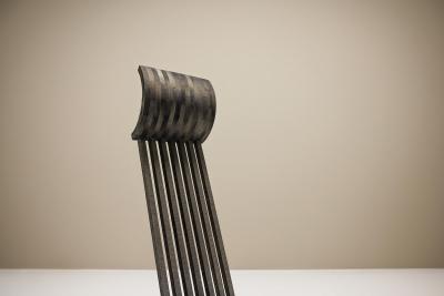 Architectural Chair in Anthracite Stained Wood Netherlands 1980s