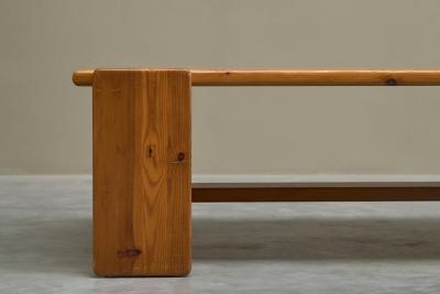 Architectural Coffee Table in Solid Pine 1970s