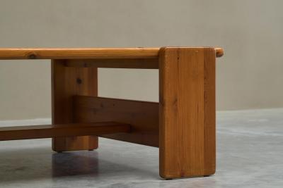 Architectural Coffee Table in Solid Pine 1970s