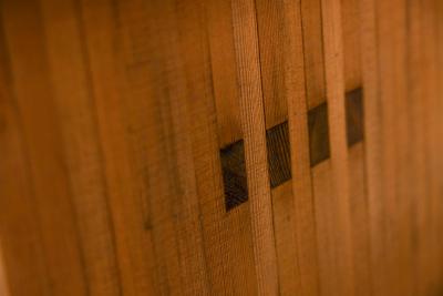 Architectural Curved back Chair in Wood Netherlands 1980s