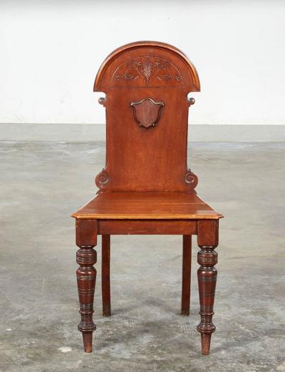 Architectural Hall Chairs A Pair