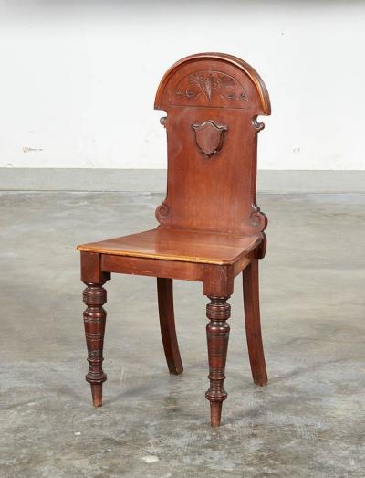 Architectural Hall Chairs A Pair
