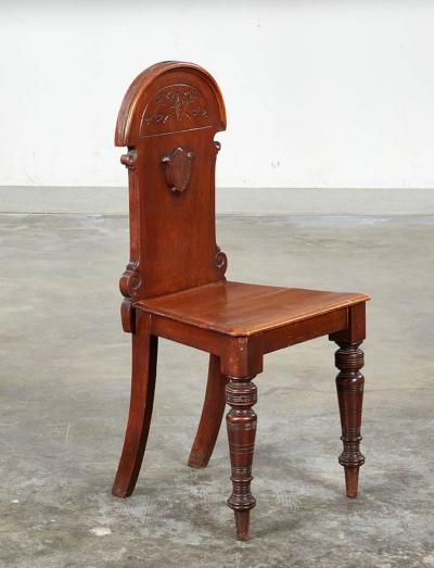 Architectural Hall Chairs A Pair