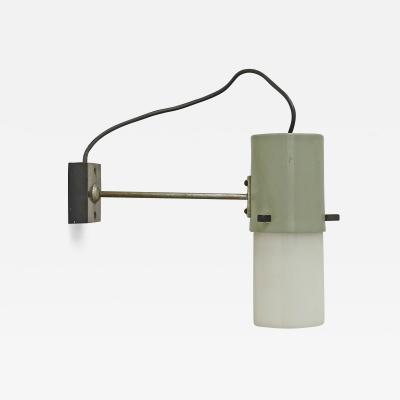 Architectural Italian 1950s Adjustable Wall Lamp in Grey Metal and Plexiglass