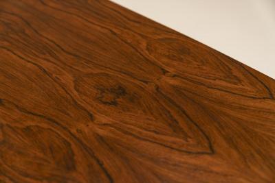 Architectural Large Coffee Table in Rosewood Veneer and Metal 1960s