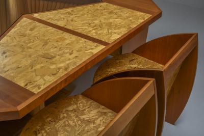 Architectural Minimalist Dining Set Modern Italy 1950s