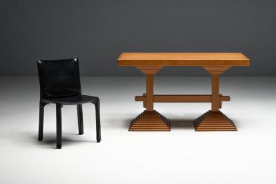 Architectural Pedestal Side Table Italy 1970s