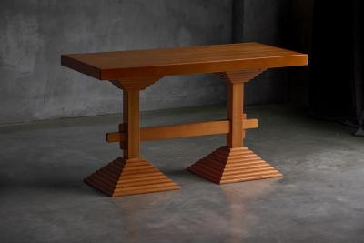 Architectural Pedestal Side Table Italy 1970s