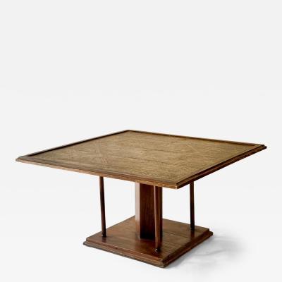 Architectural Table with Antique Moroccan Ceiling Panel Inlay