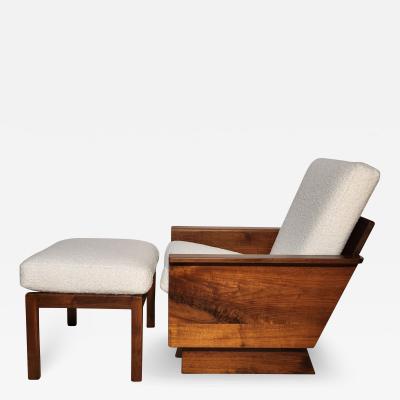 Arden Riddle Arden Riddle Black Walnut Lounge Chair and Ottoman Studio Craft 1979