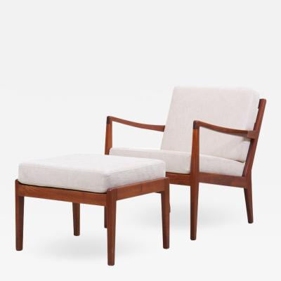 Arden Riddle Newly Upholstered Lounge Chair with Ottoman by Arden Riddle 1960s