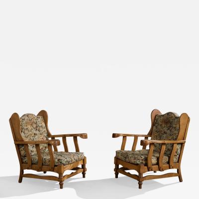Argentine Designer Lounge Chairs with Wood and Fabric Argentina 1960s