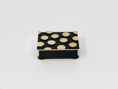 Argentor Of Vienna Mid Century Polka Dot Brass Storage Box Austria 1950s