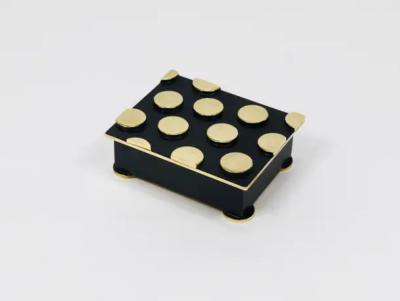 Argentor Of Vienna Mid Century Polka Dot Brass Storage Box Austria 1950s