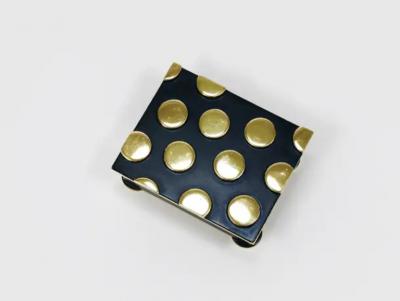 Argentor Of Vienna Mid Century Polka Dot Brass Storage Box Austria 1950s