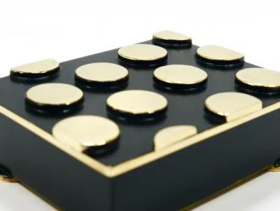 Argentor Of Vienna Mid Century Polka Dot Brass Storage Box Austria 1950s