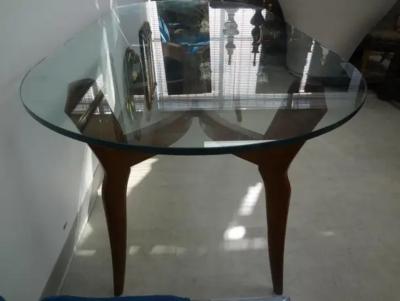 Ariberto Colombo Italian Modern Sculptural Dining Table With Glass Top