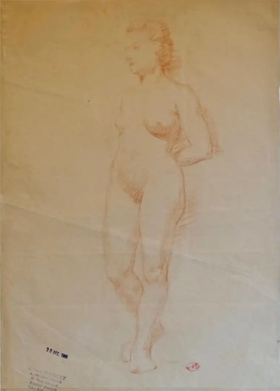 Aristide Maillol Aristide Maillol Original Sanguine Nude Drawing 1950s