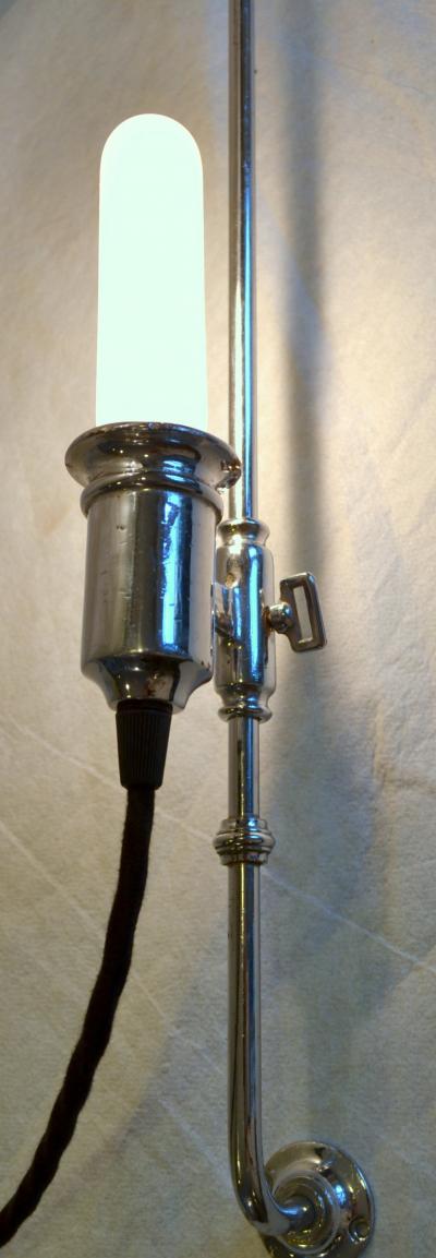 Arizona Biltmore Chrome Plated Adjustable Sconces from 1929 Rare