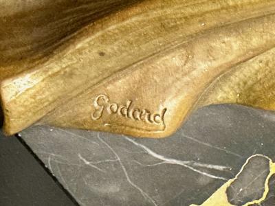 Armand Godard Art Deco Sculpture by Armand Godard Draped Woman 
