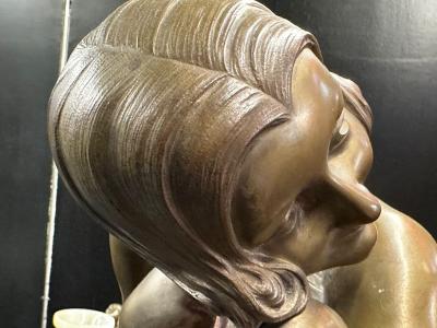 Armand Godard Art Deco Sculpture by Armand Godard Draped Woman 