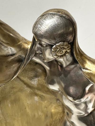 Armand Lemo Bronze Art Deco Veil Dancer by Armand Lemo on Marble