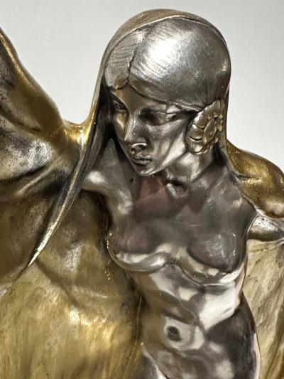 Armand Lemo Bronze Art Deco Veil Dancer by Armand Lemo on Marble