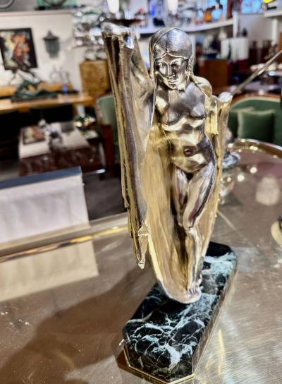 Armand Lemo Bronze Art Deco Veil Dancer by Armand Lemo on Marble