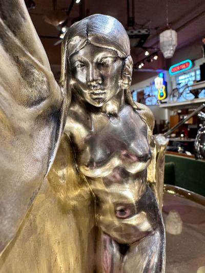 Armand Lemo Bronze Art Deco Veil Dancer by Armand Lemo on Marble