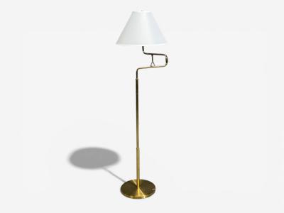 Armaturhantverk G teborg Articulating Floor Lamp Brass Fabric Sweden 1960s
