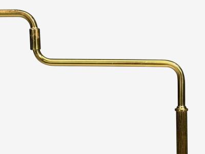 Armaturhantverk G teborg Articulating Floor Lamps Brass Fabric Sweden 1960s