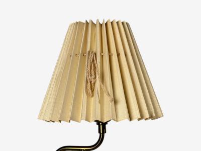 Armaturhantverk Tibro Wall Light Brass Pleated Fabric Sweden 1970s