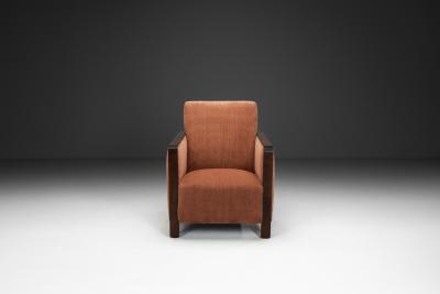 Armchair Upholstered in Dusty Pink Fabric Sweden 1930s