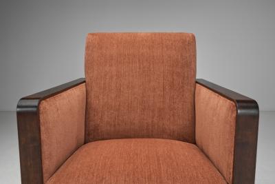 Armchair Upholstered in Dusty Pink Fabric Sweden 1930s