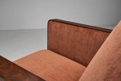 Armchair Upholstered in Dusty Pink Fabric Sweden 1930s