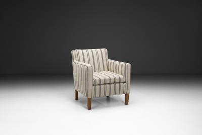 Armchair Upholstered in Striped Fabric Europe 1930s