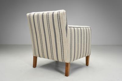 Armchair Upholstered in Striped Fabric Europe 1930s