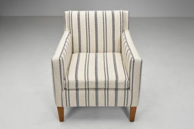 Armchair Upholstered in Striped Fabric Europe 1930s