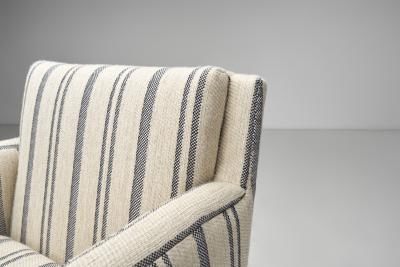 Armchair Upholstered in Striped Fabric Europe 1930s