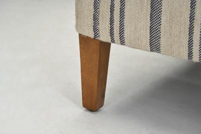 Armchair Upholstered in Striped Fabric Europe 1930s