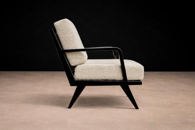 Armchair in Hardwood with Ebony Finish Boucle Unknown 1960s