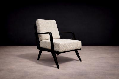 Armchair in Hardwood with Ebony Finish Boucle Unknown 1960s