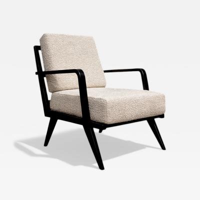 Armchair in Hardwood with Ebony Finish Boucle Unknown 1960s